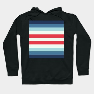 Red and White Line Pattern Hoodie